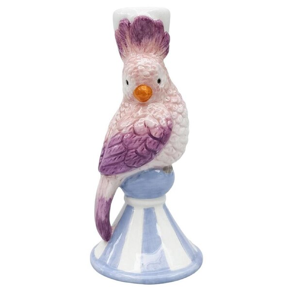 Urban Ceramic Perdy Parrot Candle Stick Holder Home Decor 15x7cm Blue