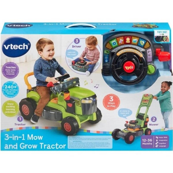 VTech - 3-in-1 Mow and Grow Tractor - Green