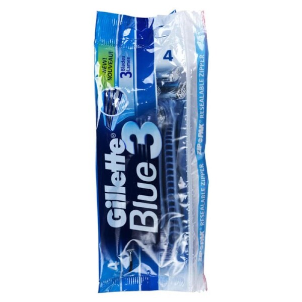Gillette Blue3 Disposable Shaving Razor 4 Pack