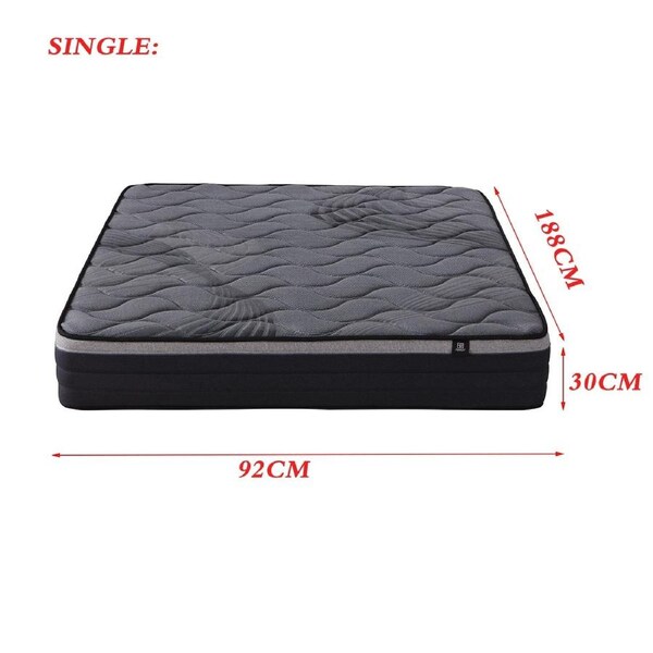 Foret Mattress 7 Zone Pocket Spring Memory Latex Foam Bed Euro Top 30cm All Size Single