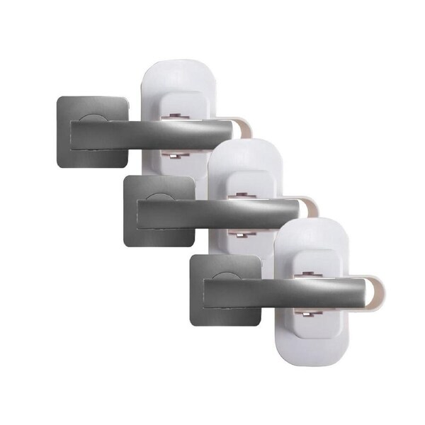 3PK Dreambaby Baby/Kids Safety Adhesive Lever Non Key Door Lock White