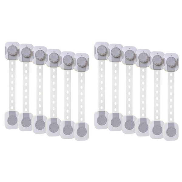 2x 6pc Dreambaby Twist n Lock Baby/Kids Safety Multi Purpose Latch White/Grey