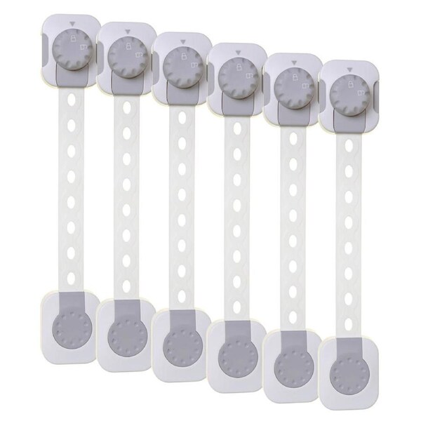 6pc Dreambaby Twist n Lock Baby/Kids Safety Multi Purpose Latch White/Grey