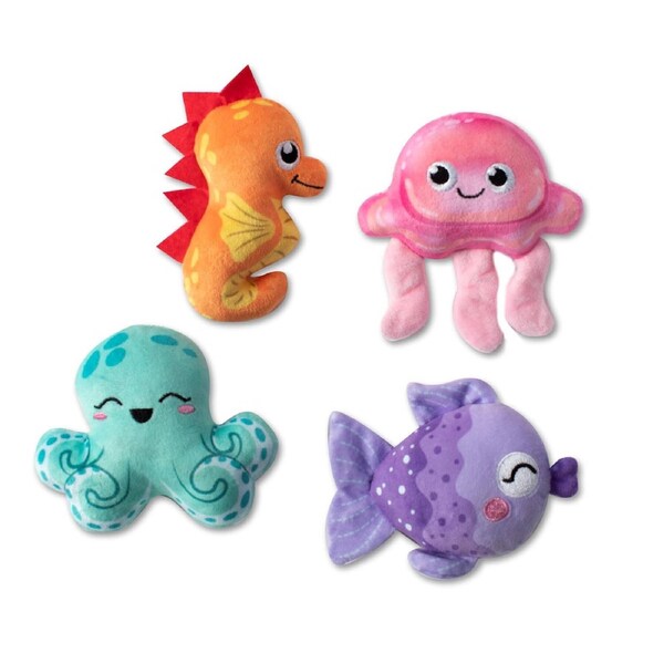 Mini Plush Squeaker Dog Toy, Set of 3 - Its A Water-Ful Life