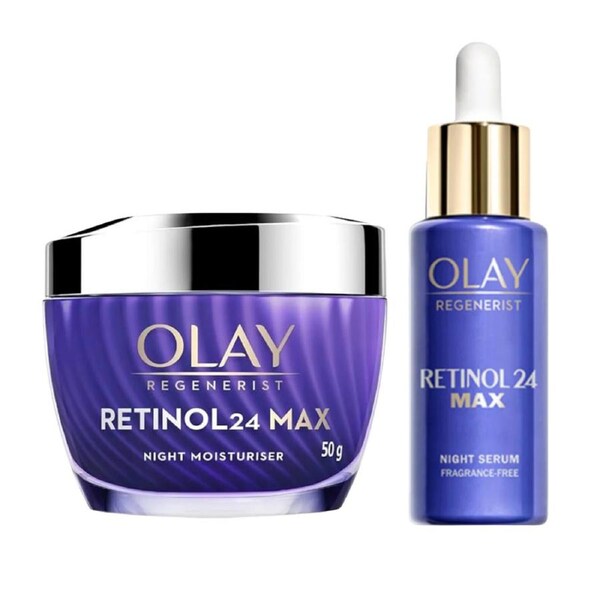 Olay Regenerist Retinol24 Max Anti Aging Night Moisturiser & Serum Set