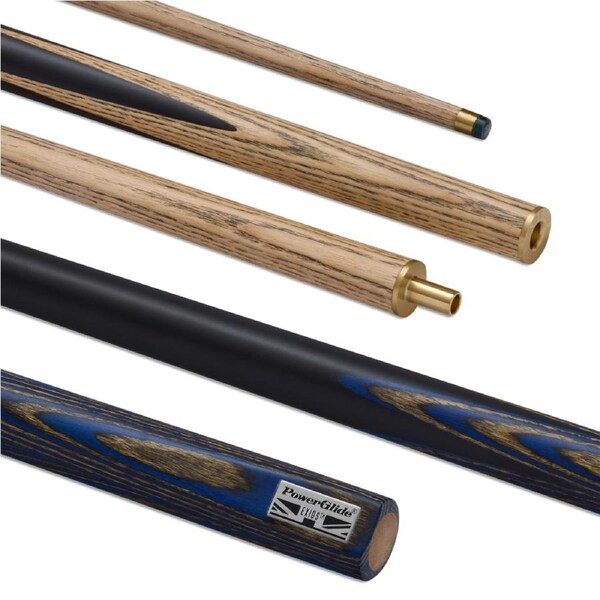PowerGlide BLUE Exios 2 Piece 9.5mm Tip Ash Pool Snooker Billiard Cue 19oz