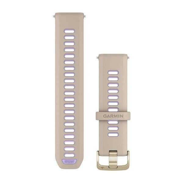 Garmin Forerunner 22mm Watch Band - French grey/translucent indigo Silicone Band with Soft gold hardware
