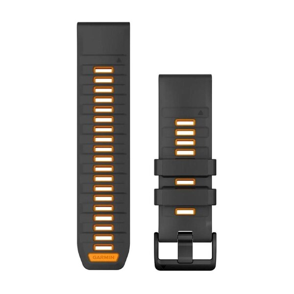 Garmin QuickFit 26 - Graphite / Spark Orange Silicone Band
