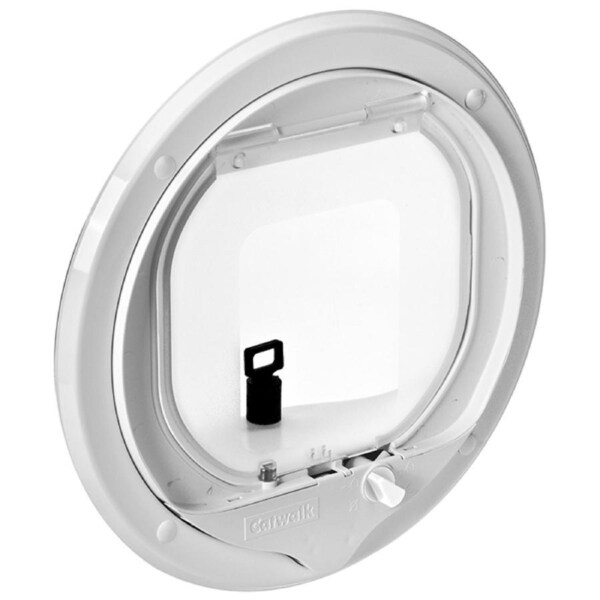 Pet-Tek Glass Fitting Multi-Magnetic Cat Door White