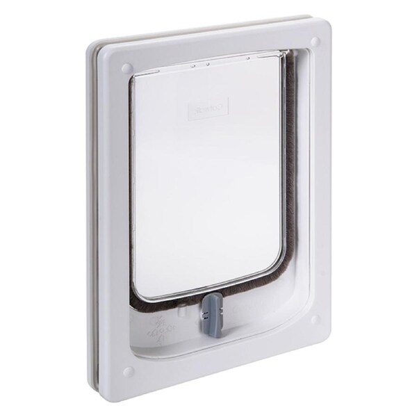 Pet-Tek Wood Fitting Small Dog Door Slim Line White