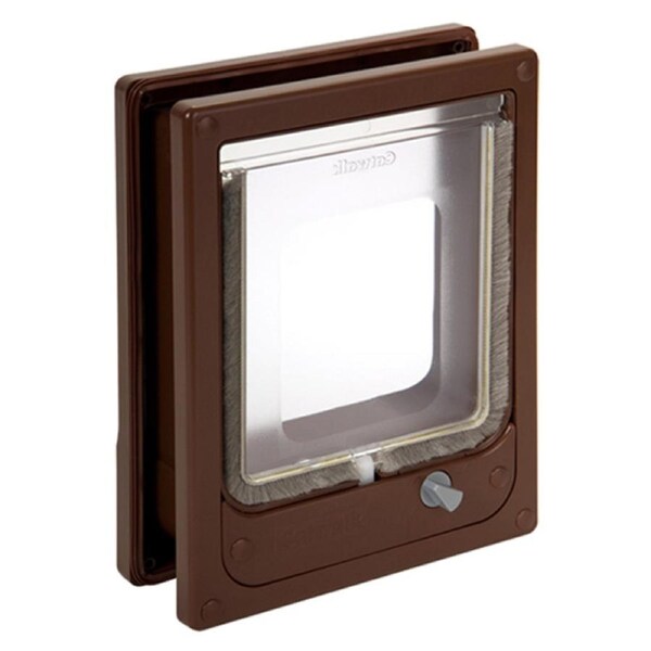 Pet-Tek Wood Fitting Multi-Magnetic Cat Door Brown
