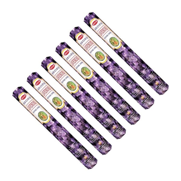 HEM Hexa Precious Lavender Incense Sticks – Pack of 6 (120 Sticks Total)