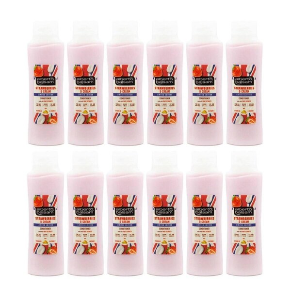 12PK Alberto Balsam Hair Conditioner 350ml Strawberry & Cream Moisturising