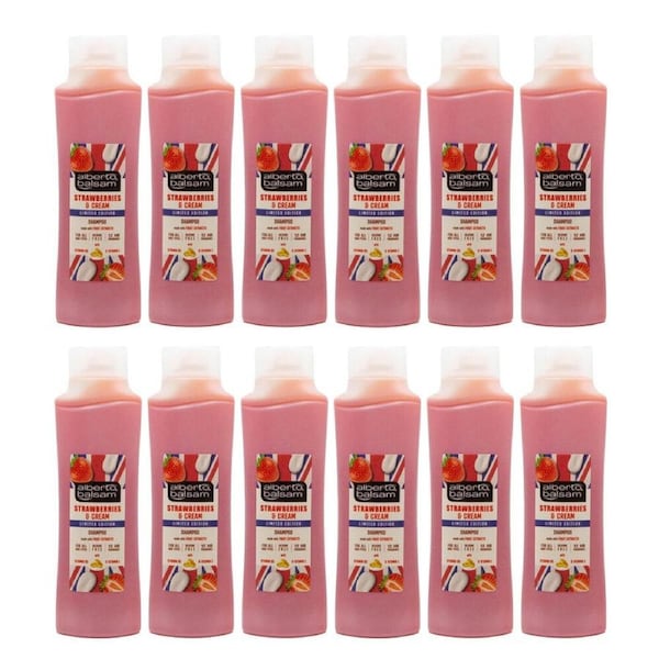 12PK Alberto Balsam Shampoo 350ml Strawberries & Cream Moisturising/Hydrating
