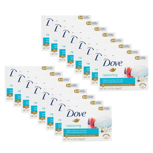 16PK Dove 135g Beauty Cream Bar w/ Blue Fig & Orange Blossom Scent Restoring