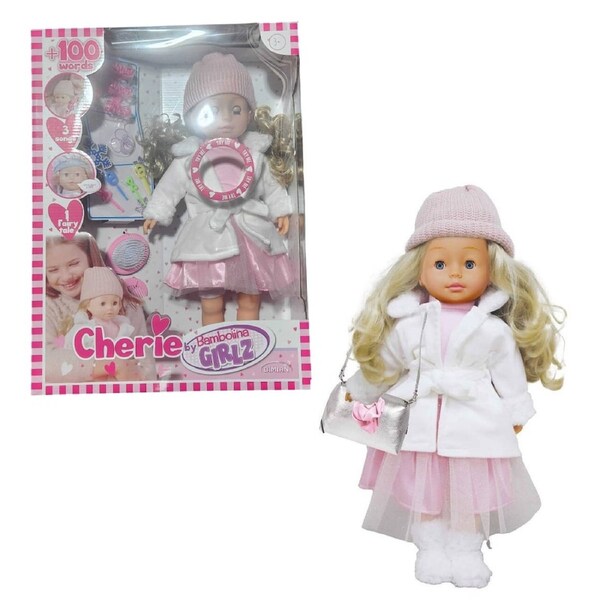 Bambolina Girlz Cherie Speaking 100 Words+ 46cm Doll with White Coat