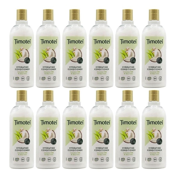 12PK Timotei Hydrating Conditioner 300ml Coconut Milk & Aloe Vera Nourishing
