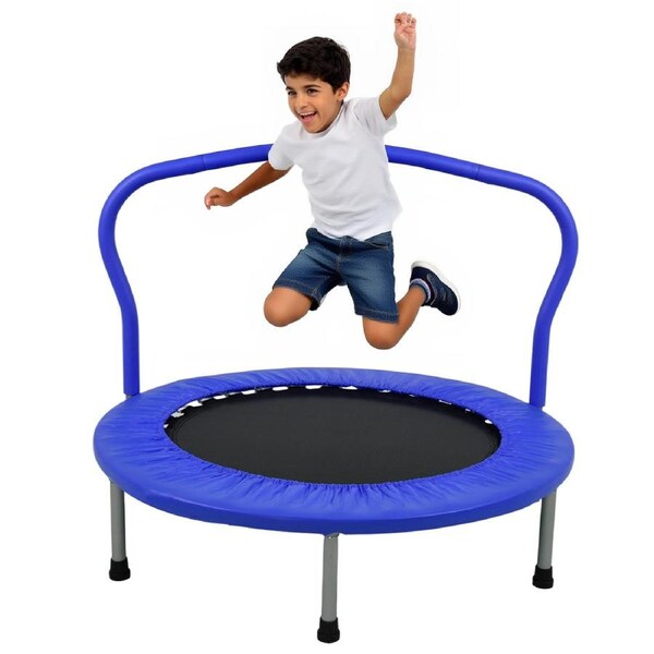 Advwin Trampoline for Kids 36 Inch, Foldable Fitness Rebounder Mini Trampoline, Max Limit 150KG, Blue