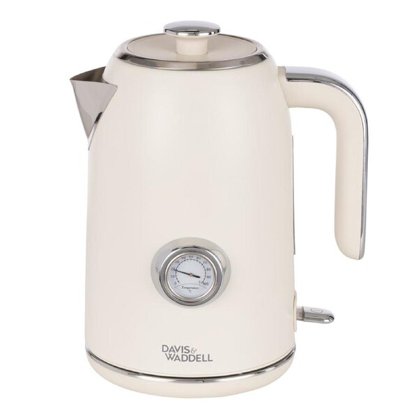 Davis & Waddell Newbury Vintage Electric Kettle - 1.7L Cream - Classic Look Kettle - One touch Switch