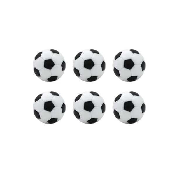 Foosball 2pk x 6pc - Table Soccer Themed Playing Balls - White/Black - Competition Balls