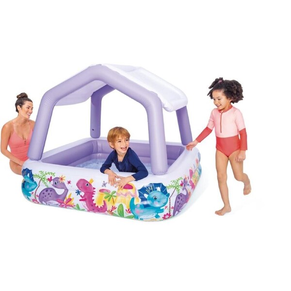 Intex Inflatable Sunshade Pool - Kids Toddler Backyard Splash Play Pool Shaded - Removeable Shade Sun Protection