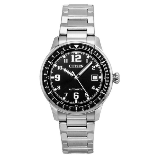Citizen Urban Military 21 Jewels Automatic NJ0190-51E Mens Watch Stainless Steel Black Dial 100M