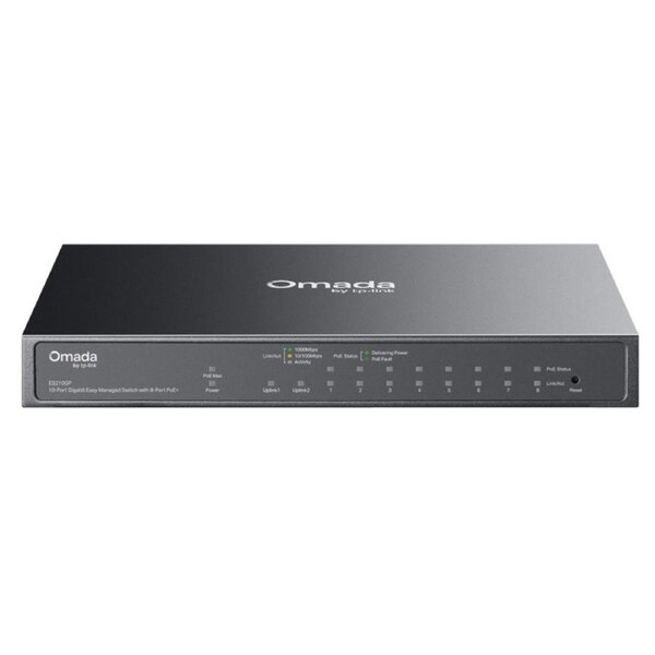 TP-Link ES210GP Omada 10-Port Gigabit Easy Managed Switch with 8-Port PoE+
