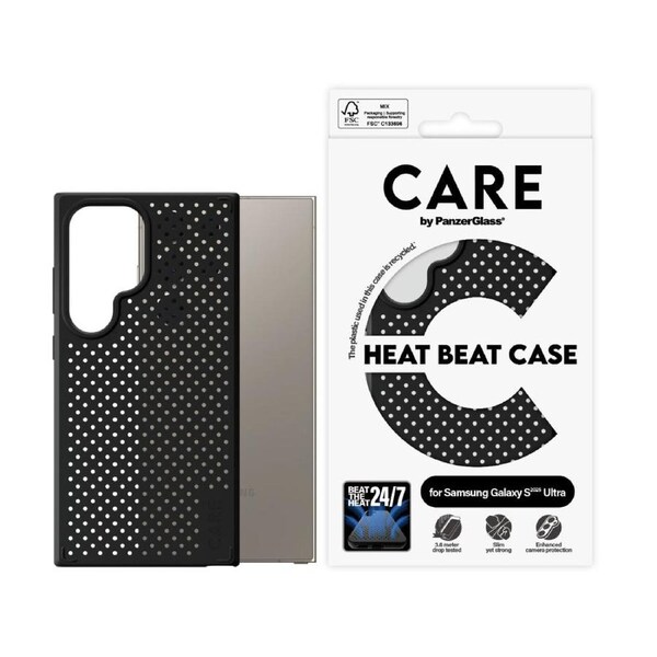PanzerGlass CARE Heat Beat Case for Samsung Galaxy S25 Ultra- Black