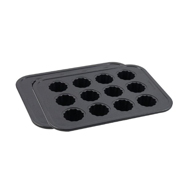 2x 12pc Bakers Secret Canele Pan Non Stick Heavy Duty Fluted Baking Mould