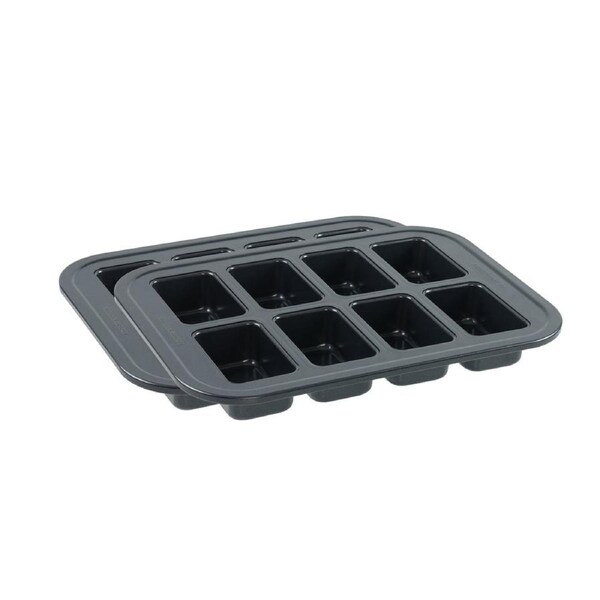 2x 8pc Bakers Secret Mini Loaf Pan Premium Non Stick 8 Cup Oven/Microwave