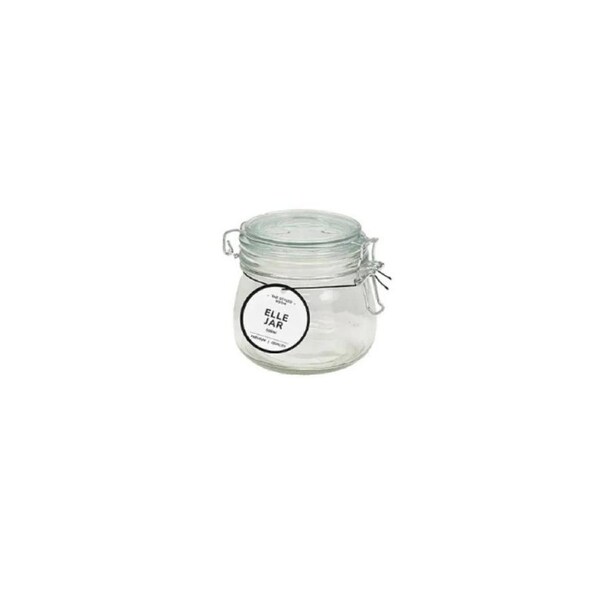 2x Glass Co. Round Clip Jar Airtight Lock Lid Clear Pantry 500ml