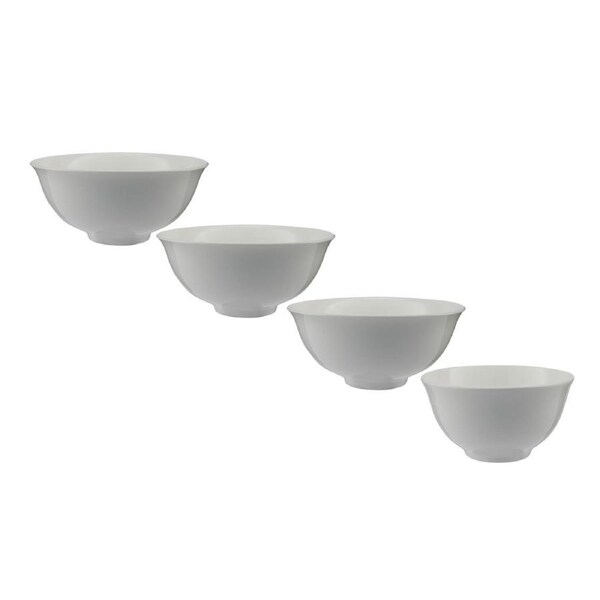 4x Maxwell And Williams Rice Bowl Porcelain White Microwave Oven Safe 10x5.5cm
