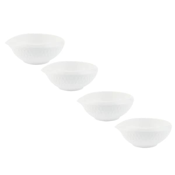 4x Maxwell And Williams Sauce Bowl Porcelain Diamond Microwave Safe 7.5cm