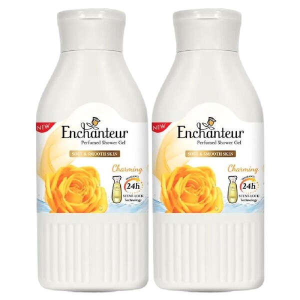 Enchanteur Charming Shower Gel 200ml x 2 Rose Muguet Citrus Body Cleanser