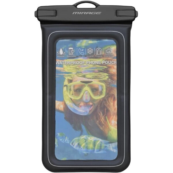 Mirage Waterproof and Shock Absorbing Floating Phone Pouch (Black)