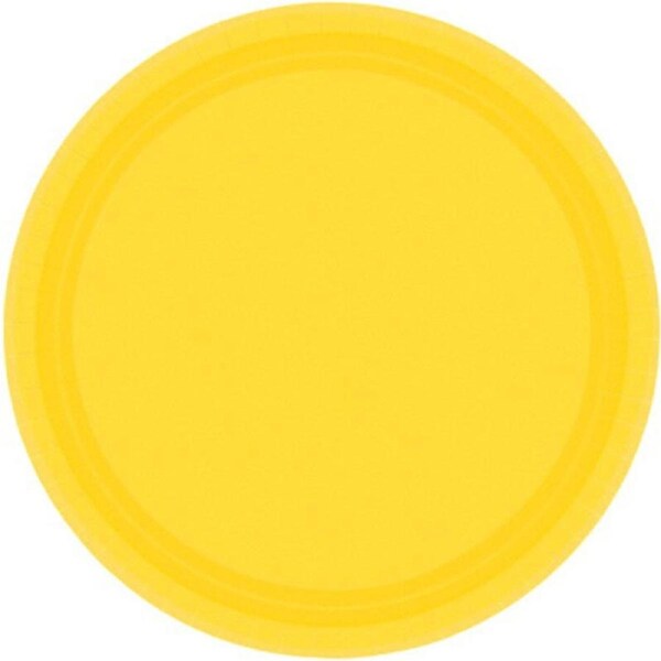 Small Sunshine Yellow Paper Plates 17cm 20pk
