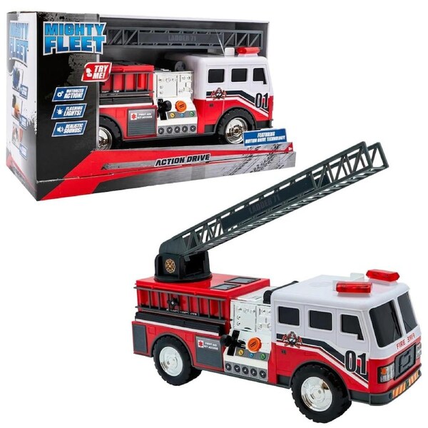 Mighty Fleet Action Drive Fire Truck 16 inch Interactive Vehicle