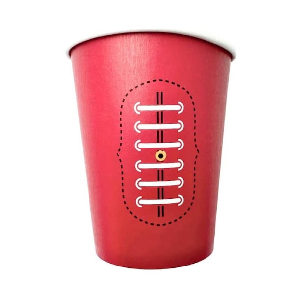 Red Footy Paper Cups 8pk