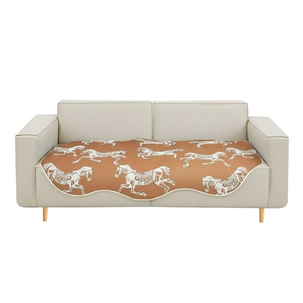 SOGA Four-Seater Orange Horse Print 90x260cm Throw Blanket Sofa Cover