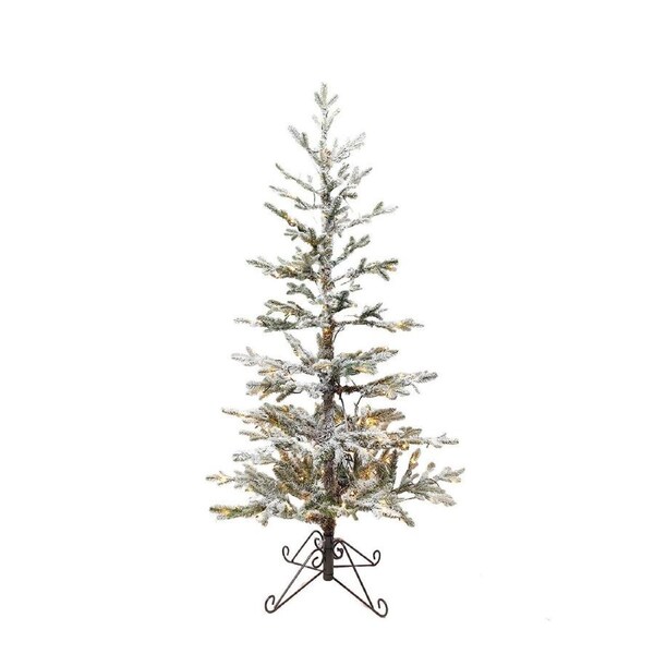 Scandinavian Flocked Fir 5ft/150cm Pre-Lit Christmas Tree
