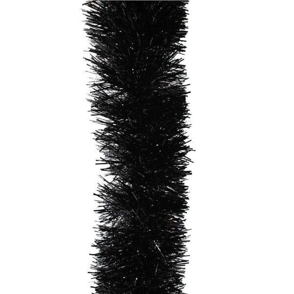 100m BLACK Christmas Tinsel 100mm wide