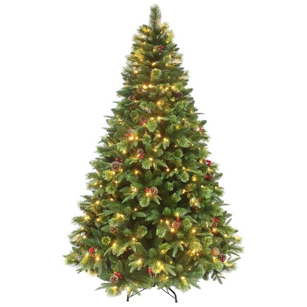 12ft/360cm NEW HAMPSHIRE Green Pre-Lit Christmas Tree