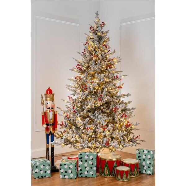 Alaskan Winter Flocked Pine 10ft Pre-Lit Christmas Tree