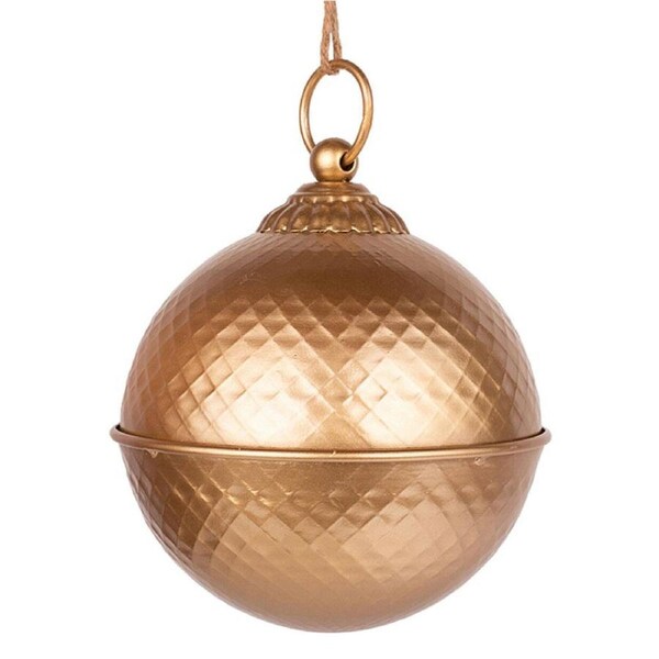 Gold Shiny Metal Bell Christmas Tree Ornament 17.5cm