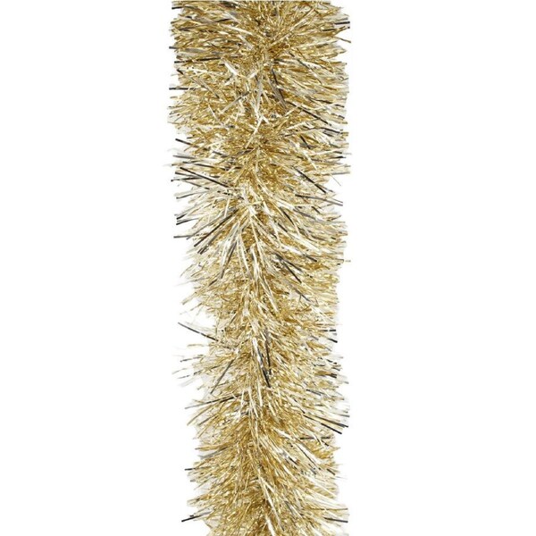 100m CHAMPAGNE GOLD Christmas Tinsel 100mm wide