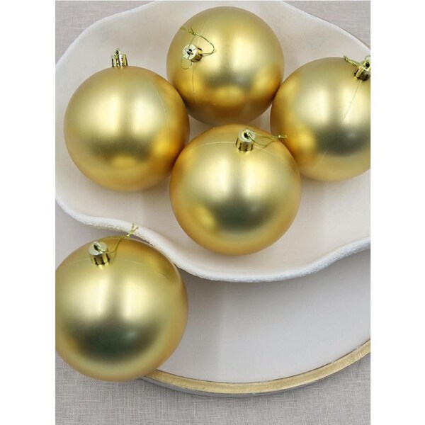 Gold 100mm Christmas Baubles 24 Matt