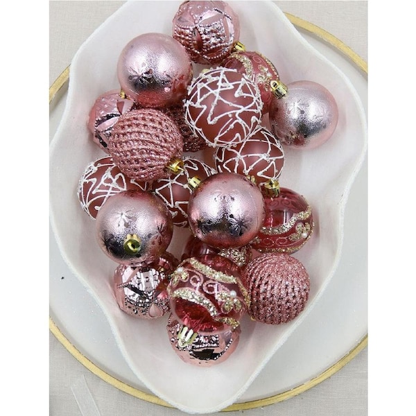 Rose gold 60mm Bauble pack - 20pc pk