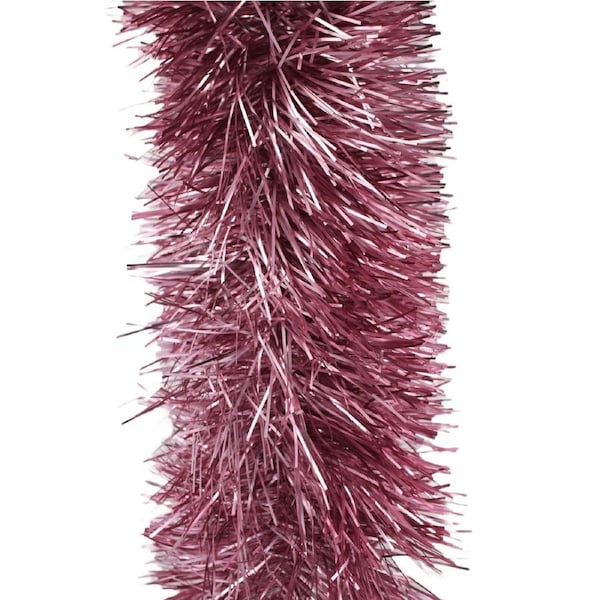 25m Frosted PINK Christmas Tinsel 150mm wide