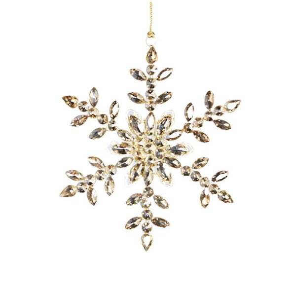 Amber Glass Snowflake - 15cm