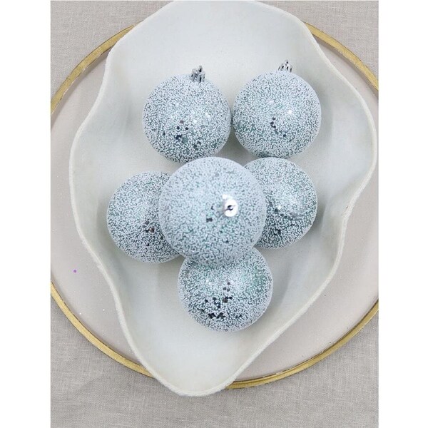 Mint Sparkle baubles 6pk